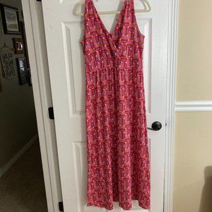 Garnet Hill Pink and Purple Maxi Dress